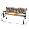 Antique green garden bench dimensions Garden bench dimension drawing: 49.5 inches wide, 20.5 inches deep and 30.25 inches high; seat is 48 by 13 inches.
