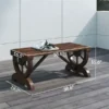 Wagon wheel garden bench dimensions Garden bench dimensions showing a 38.6-inch width, 19.7-inch depth and 15.6-inch height